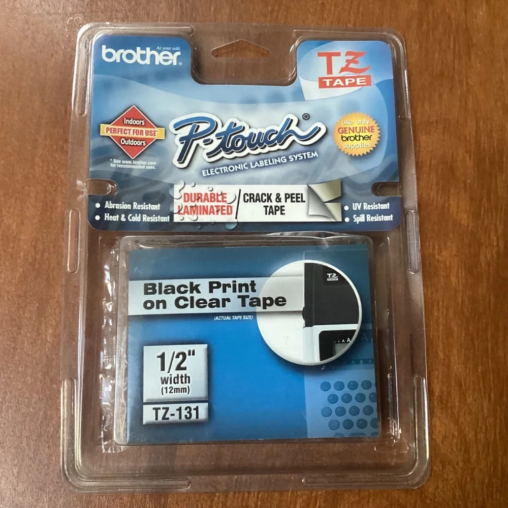 Brother TZ-121 P-touch Electronic Labeling System Tape 1/2” width (12 mm)